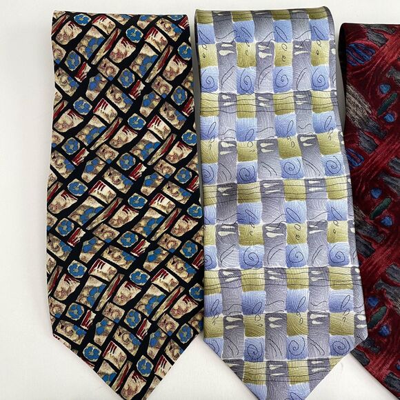 J Jerry Garcia Silk Tie Abstract Art Banyan Tree Carousel Neckties Lot of 6 - Picture 3 of 13